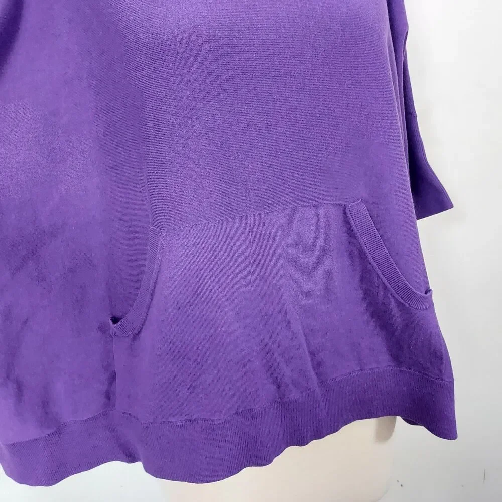 MICHAEL Michael Kors Sweater Top Boxy Oversize Turtleneck Handwarmer Women XS